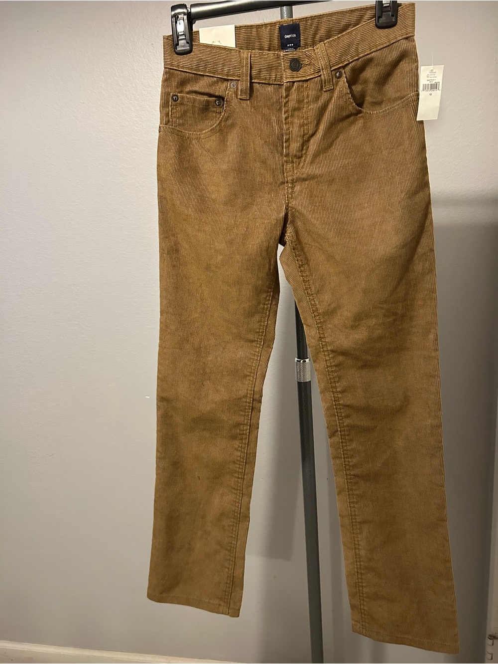 Gap Kids Corduroy Slim Straight Boys Jeans in Tan size 12 NWT
